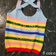 Rainbow color cross letter knitted vest suspender women 2025 summer new casual high waist live broadcast American back foreign trade