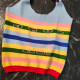Rainbow color cross letter knitted vest suspender women 2025 summer new casual high waist live broadcast American back foreign trade