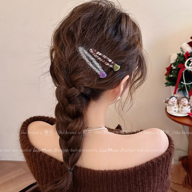 Fresh and fresh ~ Gentle and loving wool side clip, feminine, simple side clip, bangs clip, high-end hair accessory