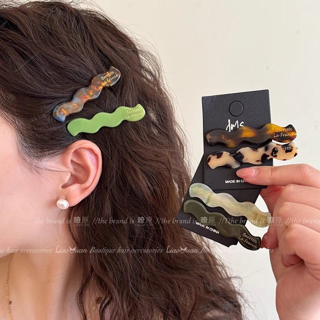 2 retro simple geometric acetic hair clips for women side broken hair bangs clips 2025 new small hairpin forehead
