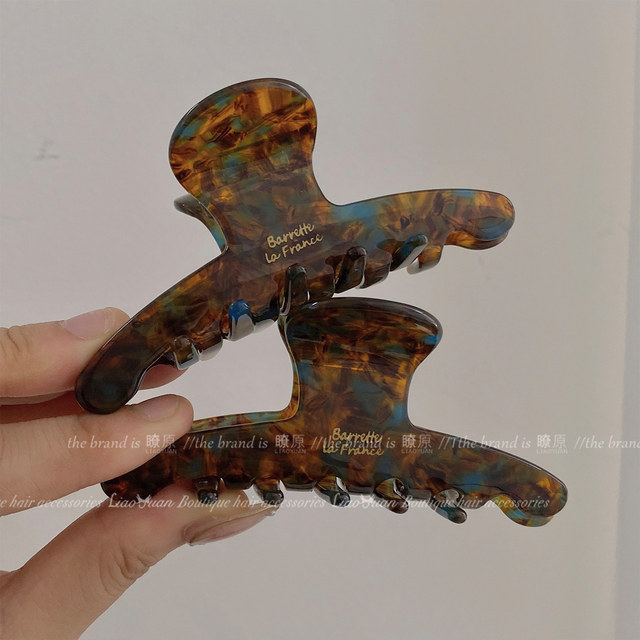 Elegant temperament hair clip for women's back head ins shark clip 2025 new clip headdress high-end acetic acid grab clip