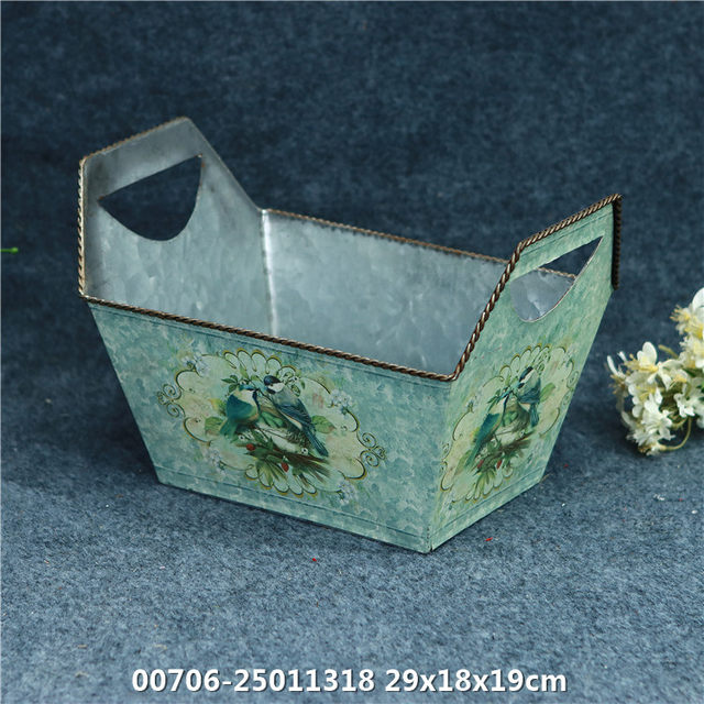 Large collection of unique products - American home gardening plant decoration iron flower pot pastoral style antique succulent pot flower pot