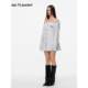 JAC FLEURANT2025 Spring and Summer New Style Shirt Women's Long Sleeve Striped Loose White One-Shoulder Waist Shirt
