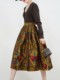 Yikerso Tirase retro waist fruit butterfly flower skirt high waist puff skirt mid -length umbrella skirt zipper size
