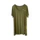 
Modal dance skirt uniform yoga clothes V-neck short-sleeved mid-length T-shirt for women's army green loose straight short-sleeved skirt T