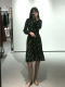 Monsoon lady straps, small turtleneck, ruffled skirt, hem, waist-hugging, slim print dress for women 8893LA102
