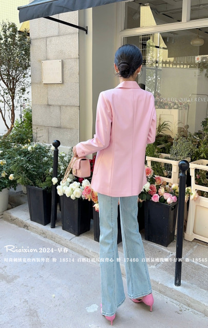 Customized special price RIAIXION Early Spring European Station 18514 Women's Temperament Loose Suit Jacket