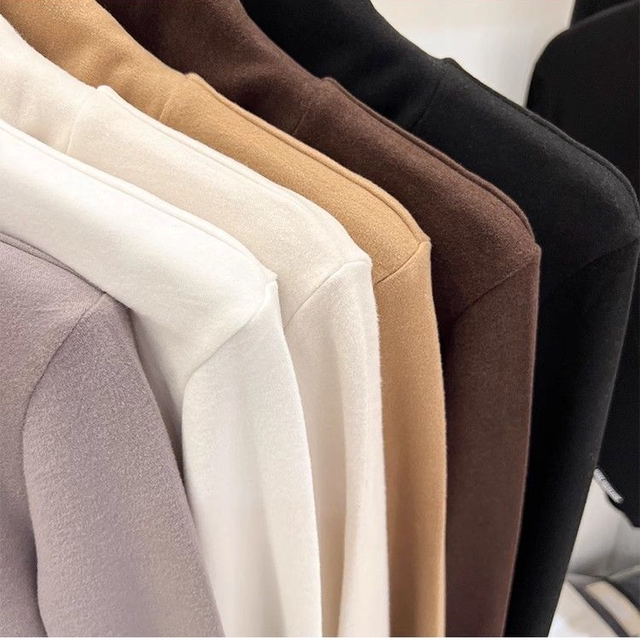 Double -sided vungle high -necked bottom shirt female autumn and winter new slim top -fitting warm -up, warm inner with velvet long -sleeved T -shirt
