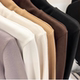 Double -sided vungle high -necked bottom shirt female autumn and winter new slim top -fitting warm -up, warm inner with velvet long -sleeved T -shirt
