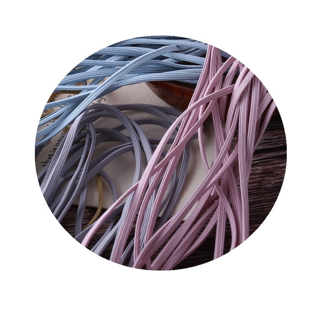 DIY handmade hair accessories headgear head rope accessories materials imported 10 colors high elastic 3MM flat rope hair rope