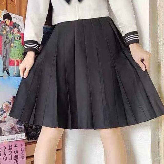 Fat MM plus size JK uniform long skirt student Japanese college style versatile short skirt pleated skirt mid-length skirt for women