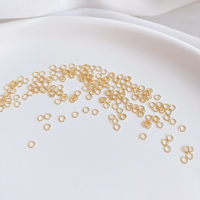 14K gold-filled color-preserving titanium steel extremely small open ring single circle handmade diy bracelet necklace ending connection ring material