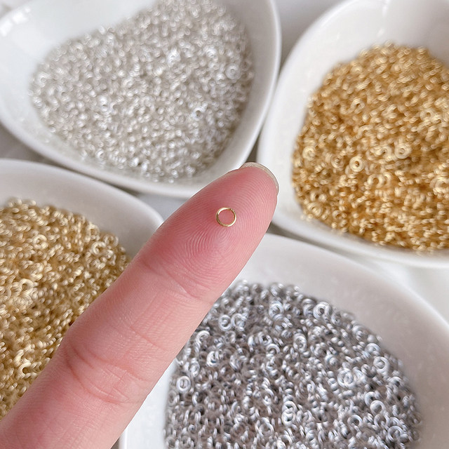 14K gold-filled color-preserving titanium steel extremely small open ring single circle handmade diy bracelet necklace ending connection ring material