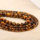 Natural yellow tiger eye stone loose beads yellow tiger eye round beads DIY handmade beaded bracelet necklace jewelry material with beads