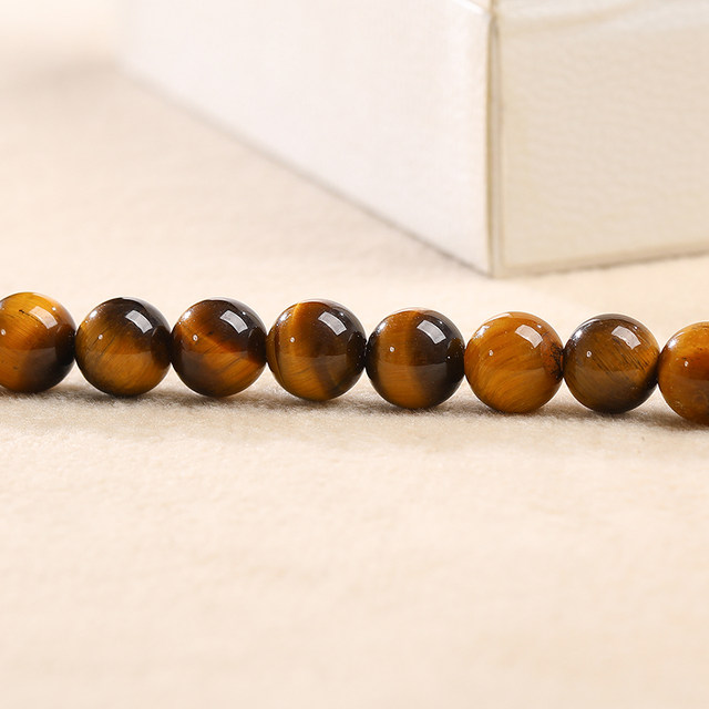 Natural yellow tiger eye stone loose beads yellow tiger eye round beads DIY handmade beaded bracelet necklace jewelry material with beads
