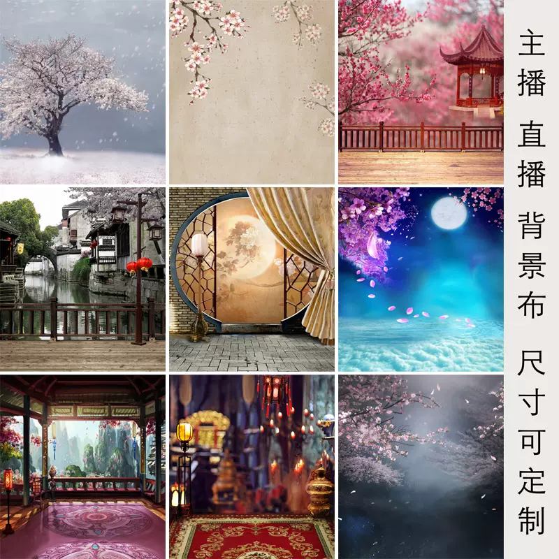 古装古风摄影背景布中国风复古汉服唐装网红抖音快手直播