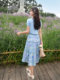 
ATAR2025 summer new skirt mid-length floral slim mid-length skirt pleated A-line women's short skirt