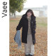 Vaee large size women's mid-length thickened down jacket for winter new fat mm windproof warm standing collar hooded jacket
