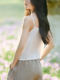 Human cotton vest women with suspended band sexy outside wearing short tops with shirt loose bottom shirt white