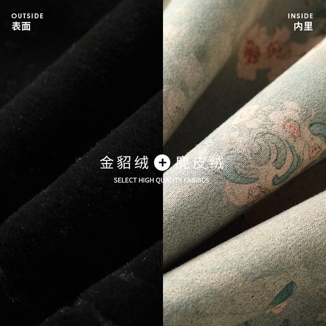 Western style Chinese style mother's winter fur all-in-one coat for noble middle-aged and elderly women Tang suit gold mink velvet fur coat