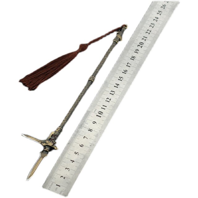 Ancient Chinese Weapon Merchants Chang Ge Bronze Bronze Weapon 22 cm Yueshan Sanfou Ge Metal Children's Toys Swing
