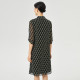 NAERSI/Narsi elegant V-neck and quarter-sleeved dress for women 2025 summer new commuter print skirt
