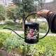 The master's hand-painted rose iron kettle~ pastoral style iron long mouth shower gardening watering kettle sprinkler kettle
