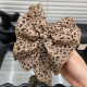 
E4968 Korean retro leopard print large intestine hair tie four-layer three-dimensional new hair tie durable ponytail head rope for women