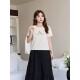 Front shoulder slim round neck puppy embroidered short-sleeved T-shirt for women in summer fat mm large size women's slim top sweet