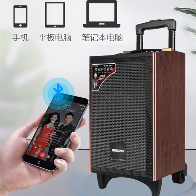 Temeson A8-24 Outdoor high-power square dance lever mobile sound zone wireless microphone K song Bluetooth speaker
