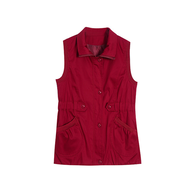 Spring and Autumn Mother's Wear Thin Cotton Vest Large Size Casual Middle-aged and Elderly Women's Clothing Solid Color Elderly Outerwear Top and Vest