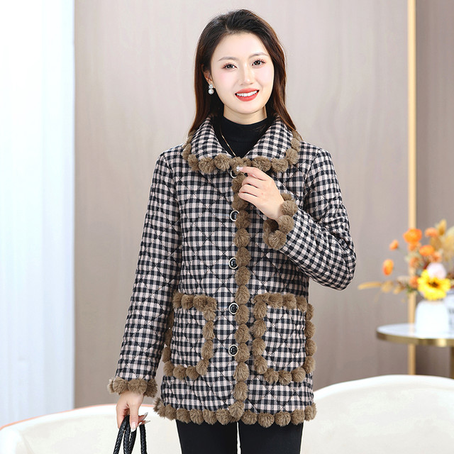 Winter new style plus velvet colorful small cotton-padded coats for middle-aged and elderly mothers in autumn and winter thickened warm and cold-proof cotton-padded jackets short cotton-padded clothes