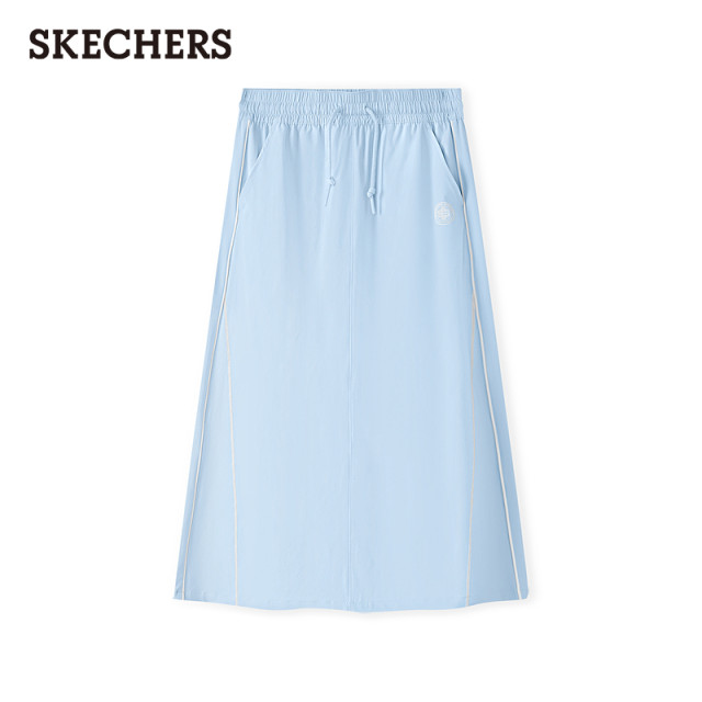 Skecher 2025 new summer women's woven mid-skirt comfortable skirt fashionable versatile casual sports umbrella skirt
