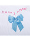 BunnyGround blue large bow short-sleeved round neck T-shirt
