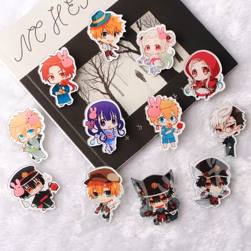 卡通q版地缚少年花子君动漫周边亚克力胸针花子君宁宁夏