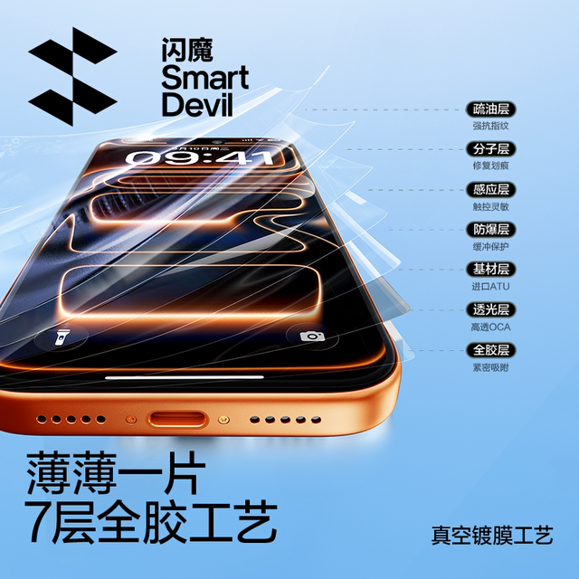 Flash Magic is suitable for Apple 15/16 hydrogel film without black edges iPhone 17 ProMax mobile phone film new 15Pro tempered film tempered film 14/13 full screen 17Air protective film screen plus