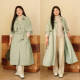Beautiful Inn Fresh and High-end Green Trench Coat Women's Large Size Women's Clothing 2025 New Long Jacket Autumn