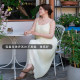 Beautiful Inn temperament large size fat mm suspender skirt design sense a line skirt pleated skirt summer
