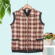 Middle -aged and elderly women's vest new mothers wear vest thin velvet grandma autumn clothing plaid jackets Old people clothes hurried shoulders
