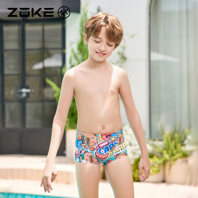 Zhouke children's swimsuit flat corner professional swimming training zoke boys quick-drying anti-chlorine competition racing student swimming trousers