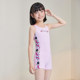 Zoke children's one-piece flat horn swimsuit zoke Melody girl quick-drying sun protection swimming training big children's swimsuit