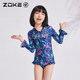 Zhouke children's swimsuit girls one-piece sun protection quick dry medium-sized children warm zoke girls swimsuit baby swimsuit