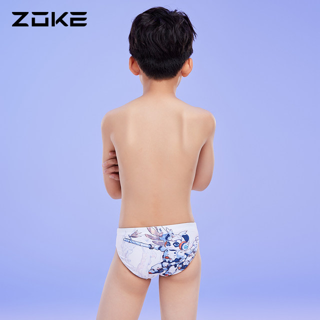 Zhouke children's swimsuit triangle professional swimming training zoke mid-large children's competition racing boys' quick-dry swimming trousers