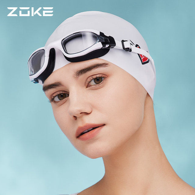 Zhouke swimming goggles women's high-definition waterproof and anti-fog professional zoke women's myopia glasses adult swimming cap swimsuit