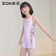 Zoke children's one-piece flat horn swimsuit zoke Melody girl quick-drying sun protection swimming training big children's swimsuit