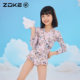 Zhouke children's swimsuit one-piece triangle long-sleeved sun protection zoke girls vacation swimming quick-drying hot spring princess swimsuit