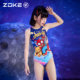 Zhouke children's swimsuit one-piece triangle professional swimming training zoke girls five-point quick-drying racing middle and older children