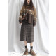 Large size skirt fairy-looking women's sweet 2025 new autumn and winter slim brown plaid high-waisted A-line skirt mid-length