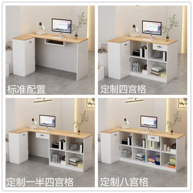 Corner cashier cream cream wind front desk small bar simple counter Modern clothing store reception platform L -shaped counter

