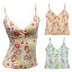 
Riza Yaya 90s hot girl street fashion casual colorful retro floral print short vest suspender